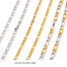 Yudan Custom Wholesale Stainless Steel Figaro Chain Necklace